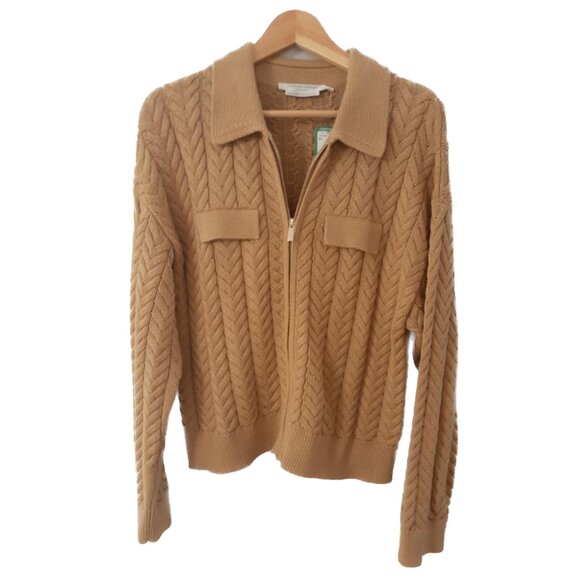 NWT Braided Cable-Knit Zippered Cardigan | SIMONS Contemporary | Vision - Picture 4 of 10